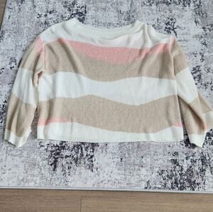 Torrid Cream and Pink Knit Sweater